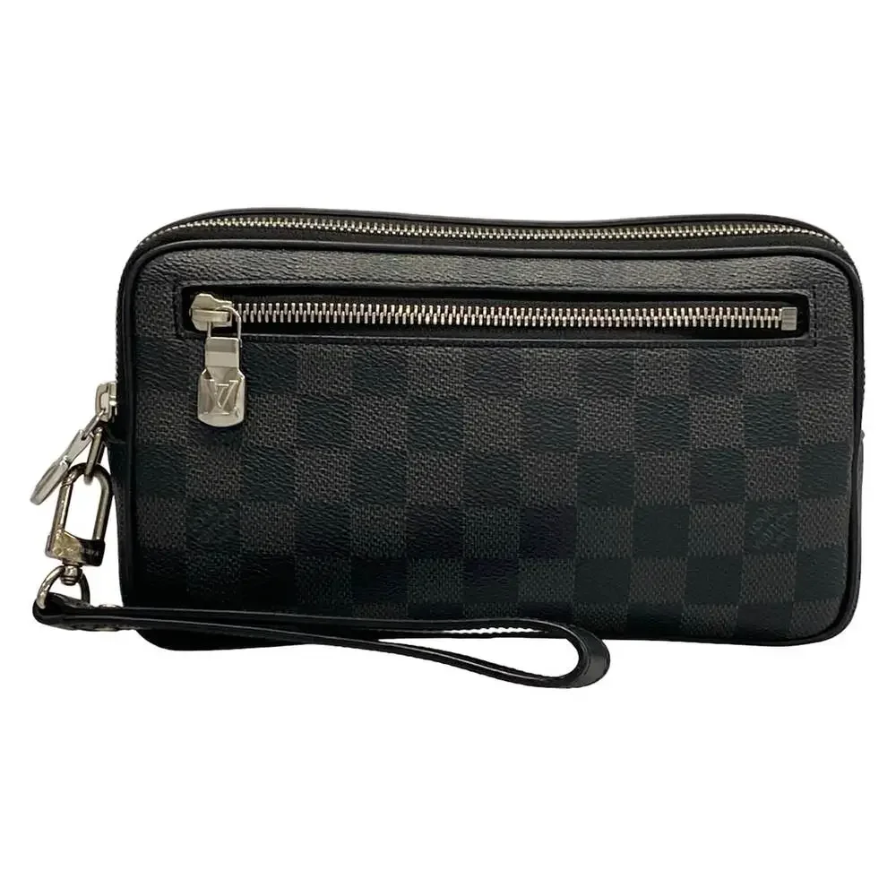 Louis Vuitton Alpha Clutch Bag N60182 Dark Gray Black